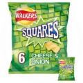 Image of Walkers Squares Crunchy Cheese & Onion Snacks