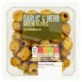 Image of Sainsbury's Manzanilla Garlic & Herb Green Olives